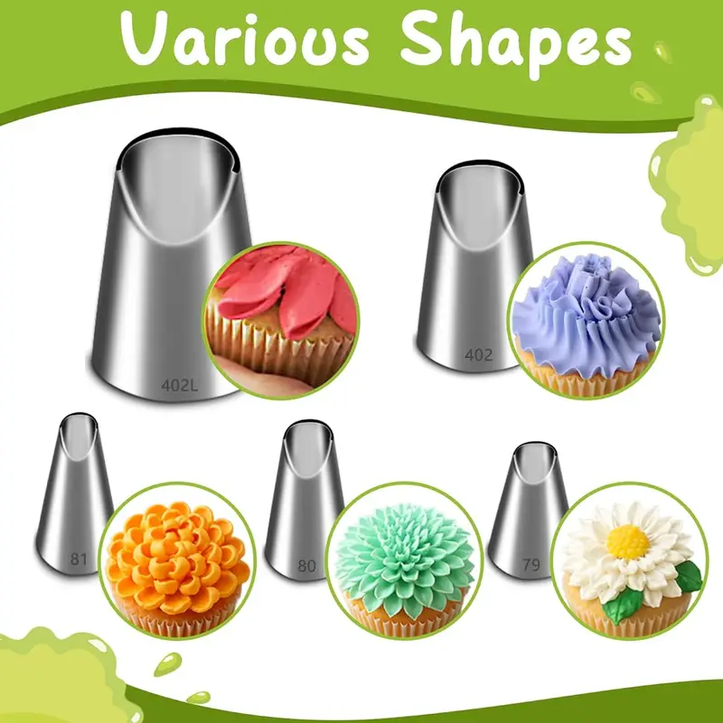 Kitchen Appliances Garage - 5PCS 스테인레스 스틸 파이핑 노즐 세트,