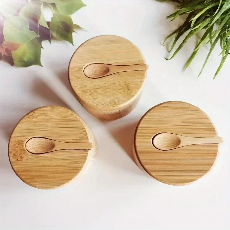 Kitchen Appliances Set - 대나무 소금 후추 양념통 세트 나무