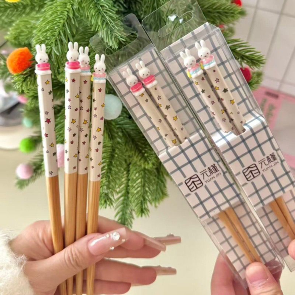 귀여운 미피 토끼 젓가락 귀여운 만화 미피 토끼 별 무 - Kitchen Appliances Set 리뷰 및 가격