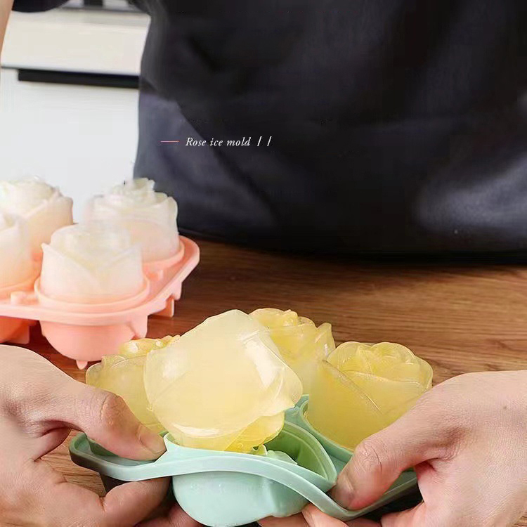 3D 로즈 아이스 몰드 4 홀 아이스 큐브 트레이 몰드 - Kitchen Appliances Garage 리뷰 및 가격