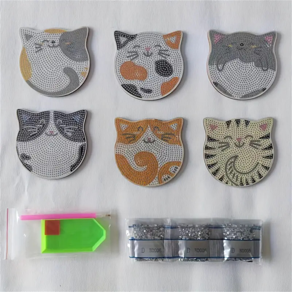 6 개/대 DIY 고양이 라인 석 페인트 모자이크 음료 - Kitchen Appliances Set 리뷰 및 가격