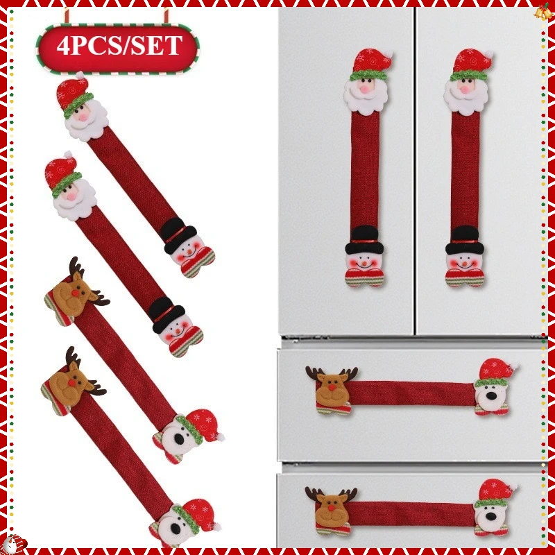 크리스마스 냉장고 문 손잡이 커버 - 산타클로스 눈사람 - Kitchen Appliances For.Xmas 리뷰 및 가격