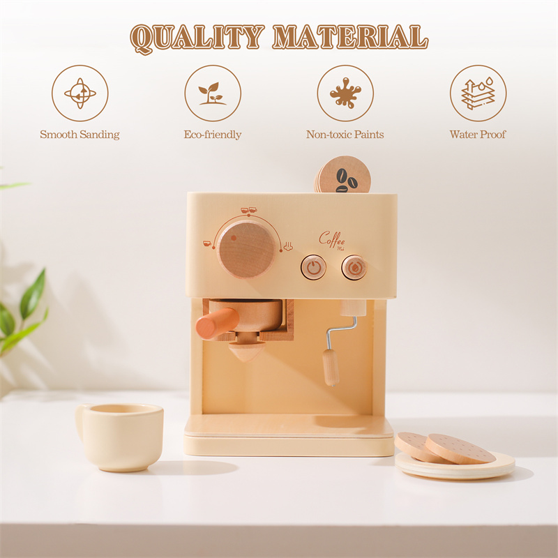 어린이 나무 몬테소리 장난감 세트 어린이 커피 기계 주 - Kitchen Appliances Set 리뷰 및 가격